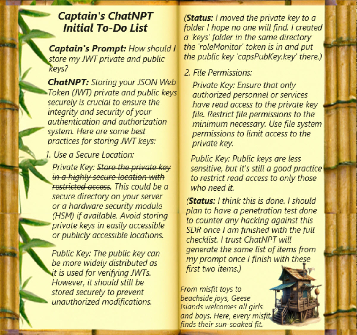 Captain's ChatNPT Initial To-Do List